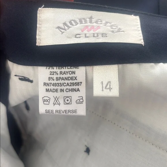 Monterey Club Navy Golf Shorts Women’s Size 14 Stretch Dress Shorts - Picture 7 of 7